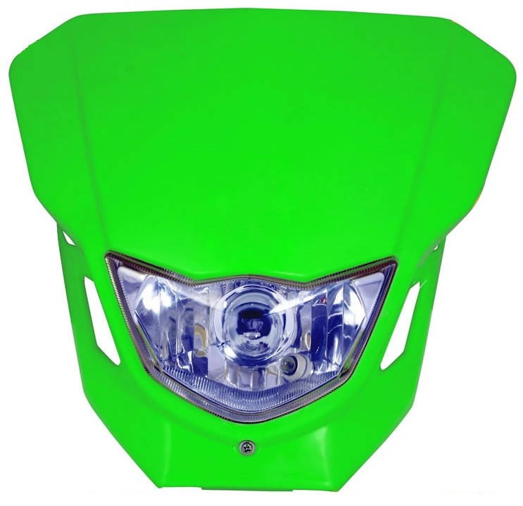 T�TE DE FOURCHE DART AVEC PHARE PLAQUE PLASTIQUE CAR�NAGE VERT*
