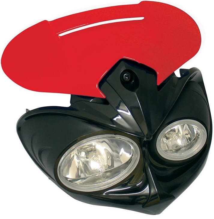 T�TE DE FOURCHE FALCON DOUBLE PHARES NOIR/ROUGE*