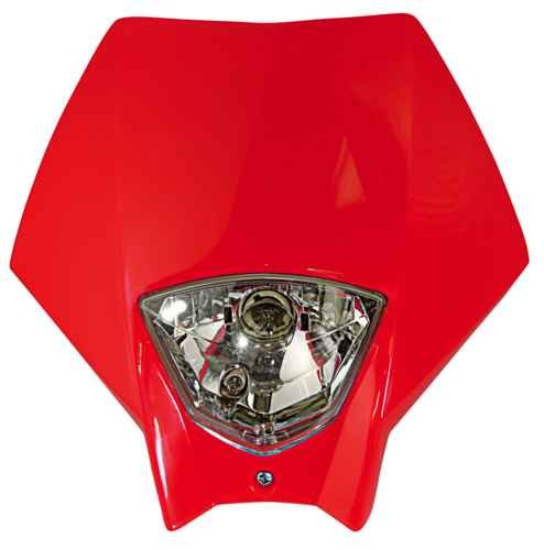 TETE DE FOURCHE PLAQUE PHARE RAIDER ROUGE*