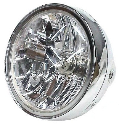PHARE AVANT OPTIQUE ROND CHROME* HLURND12