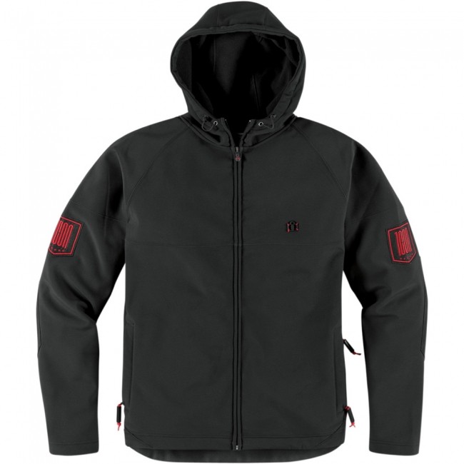 Blouson Moto ICON HOODLUX SOFTSHELL JACKET PURSUIT BLACK*