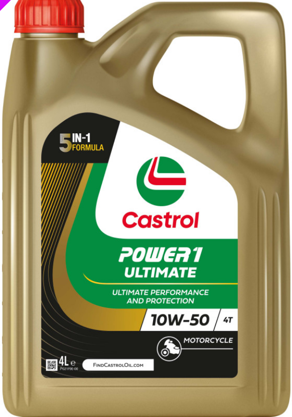 CASTROL POWER 1 ULTIMA (nouvelle RACING) 10W50 HUILE MOTO 100% Synth�se 4T 4 Litres