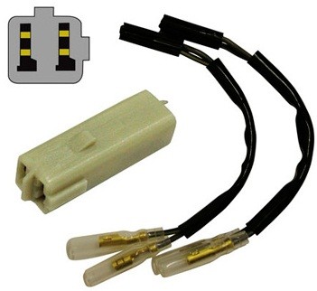 CONNECTEUR BLANC POUR CLIGNOTANTS HONDA ET KAWASAKI* ICL001
