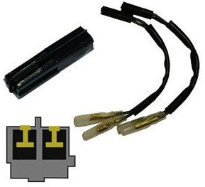 CONNECTEUR NOIR POUR CLIGNOTANTS HONDA ET KAWASAKI*