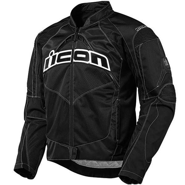 Blouson Moto Textile ICON CONTRA BLACK*