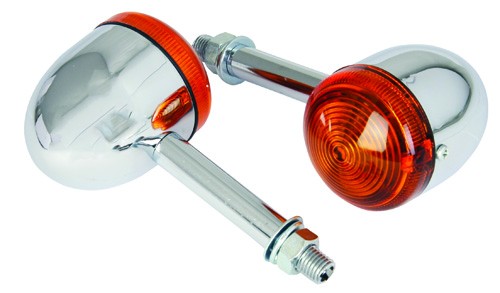 PAIRE DE CLIGNOTANTS BULLET CHROME LONG*