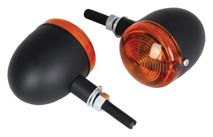 PAIRE DE CLIGNOTANTS BULLET NOIR MAT COURT*