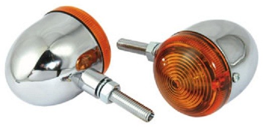 PAIRE DE CLIGNOTANTS BULLET CHROME COURT*
