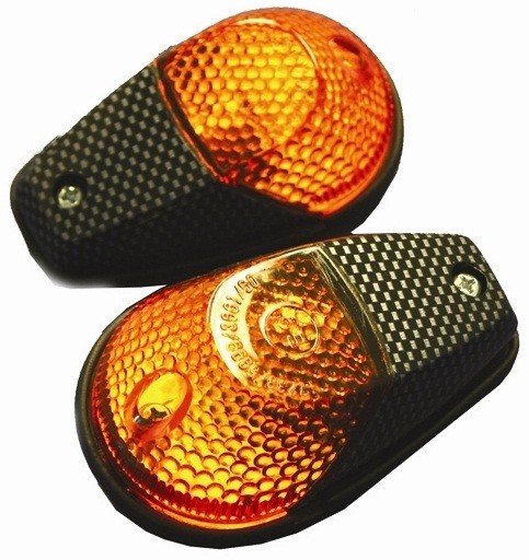PAIRE DE CLIGNOTANTS R�P�TITEURS ORIGIN CARBONE/ORANGE* INDFCBN