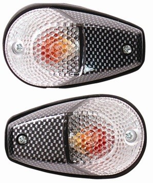 PAIRE DE CLIGNOTANTS R�P�TITEURS ORIGIN CARBONE/TRANSPARENT* INDFCBNT