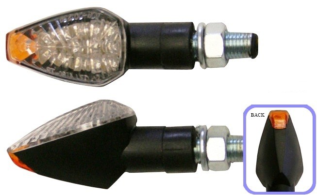 PAIRE DE CLIGNOTANTS LED FORCE COURT NOIR*INDLED25