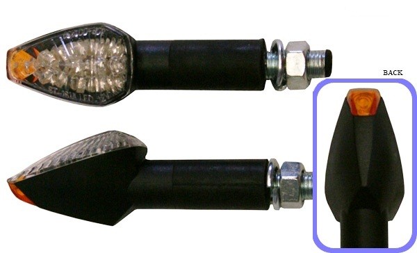 PAIRE DE CLIGNOTANTS LED FORCE LONG NOIR* INDLED26
