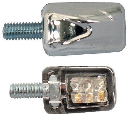 PAIRE DE CLIGNOTANTS LED ATOM CHROME*