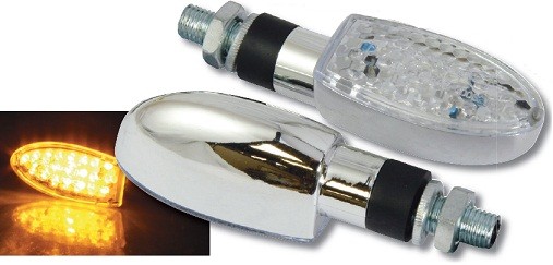 PAIRE DE CLIGNOTANTS LED ORB EFFET CHROME*