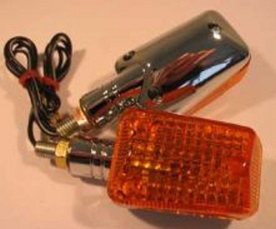PAIRE DE CLIGNOTANTS MINI CHROME/ORANGE COURT* INDMSCH