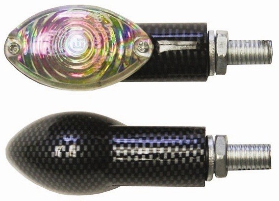PAIRE DE CLIGNOTANTS CAT EYE EFFET CARBONE/IRIDIUM* INDUCECBNIE