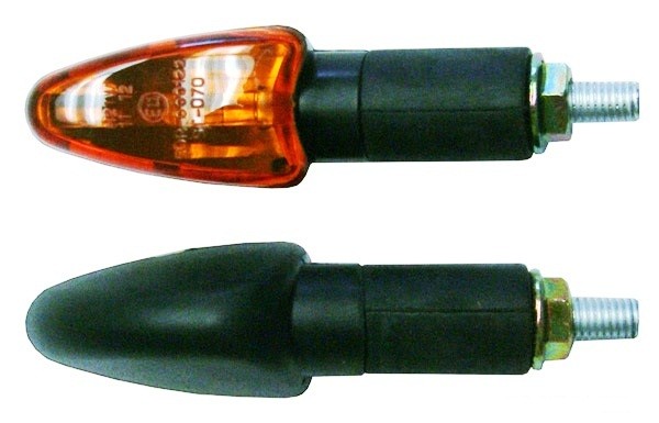 PAIRE DE CLIGNOTANTS MINI SPEAR NOIR/ORANGE LONG* INDULSPEBLK
