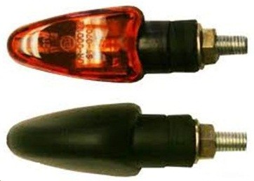 PAIRE DE CLIGNOTANTS MINI SPEAR NOIR/ORANGE COURT* INDUSSPEBLK