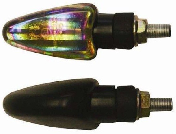 PAIRE DE CLIGNOTANTS MINI SPEAR NOIR/IRIDIUM COURT* INDUSSPEBLKI