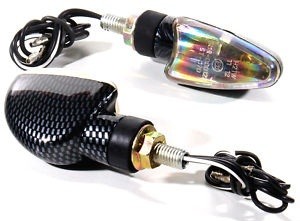 PAIRE DE CLIGNOTANTS MINI SPEAR EFFET CARBONE/IRIDIUM COURT* INDUSSPECBNI
