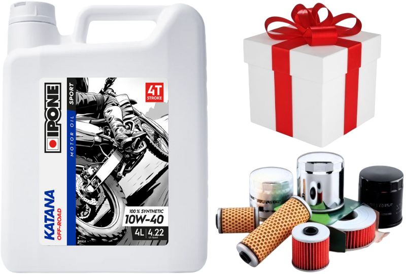 IPONE KATANA OFF ROAD TOUT TERRAIN 10W40 10W-40 100% Synth�se 4 Litres + Filtre Offert ou Produit d`entretien