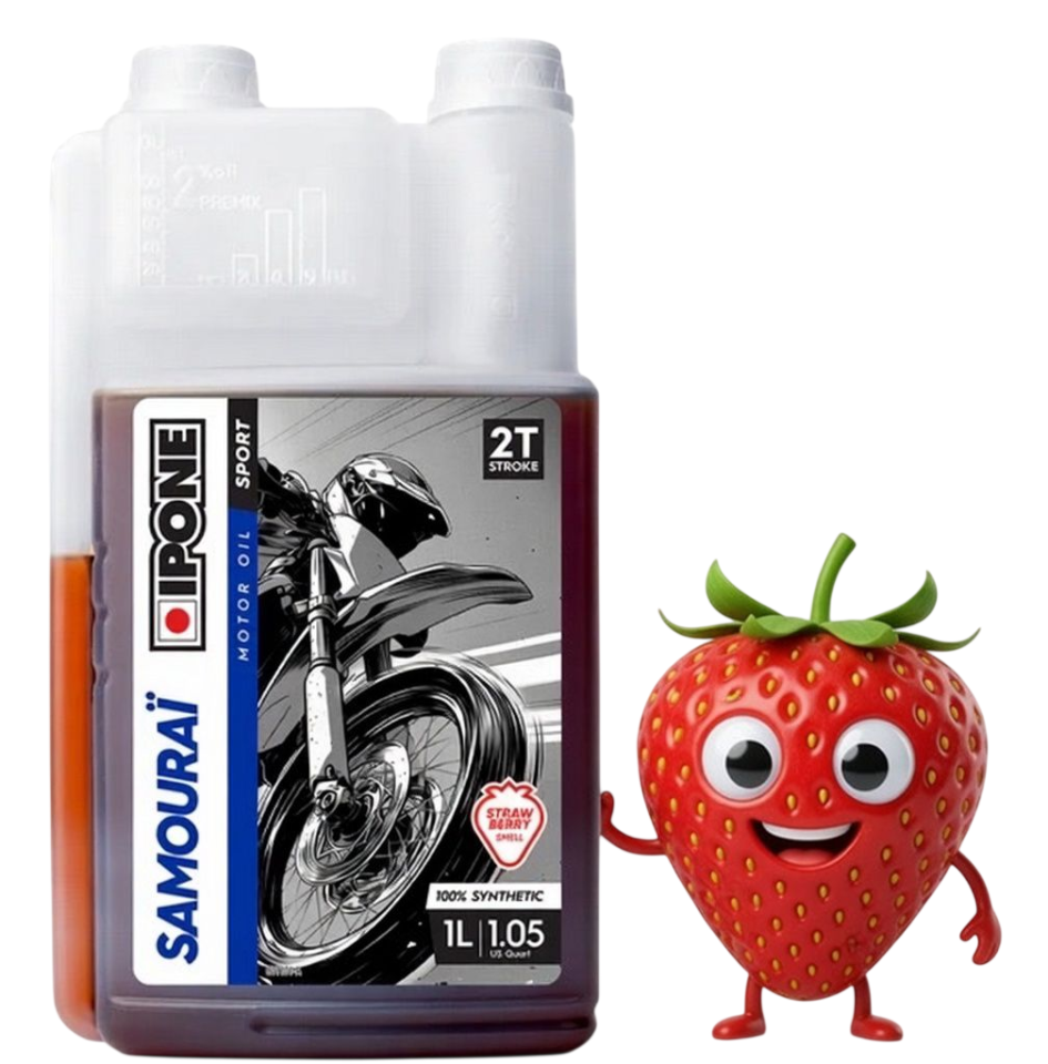 Huile Ipone Samourai Racing 2T 2 temps 100% Synth�se Senteur fraise 1 Litre