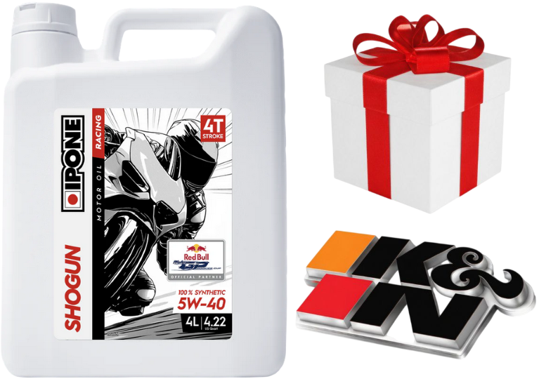 IPONE SHOGUN RACING Huile 5w40 100% synth�se 4T 4 Litres + Filtre KN ou produit d`entretien + PORT OFFERT 800005