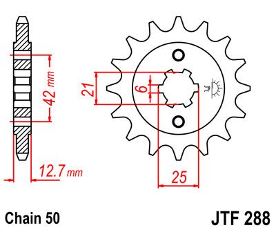 PIGNON PAS ORIGINE 530 18 Dents JTF288-18 HONDA CB 500 K1 / K2 / K3 1972-1974 (2)