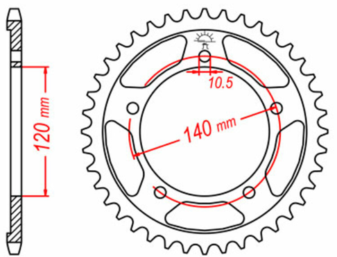 COURONNE ACIER PAS ORIGINE 525 47 Dents 1460447 JTR1792.47 SUZUKI DL 1000 V Strom ABS 2020-2026