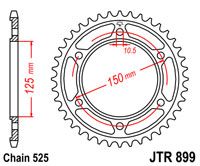 COURONNE ACIER PAS ORIGINE 525 45 Dents JTR89945 CK50145 2903245 KTM 1190 ADVENTURE 2013-2015 (2)