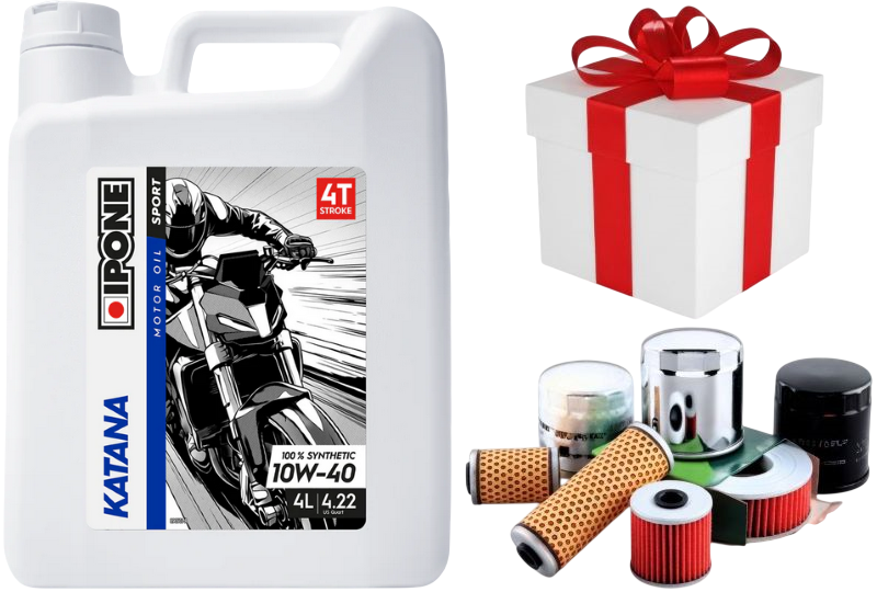 IPONE KATANA SPORT ROUTE 10W40 10W-40 4T Huile 100% Synth�se 4 Litres + Filtre Offert ou Produit d`entretien + Port Offert