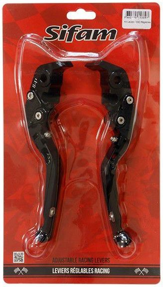 KIT LEVIERS CNC R�GLABLES ET R�TRACTABLES ANODISES NOIR KL34N KAWASAKI Z 750 2007-2013 (3)
