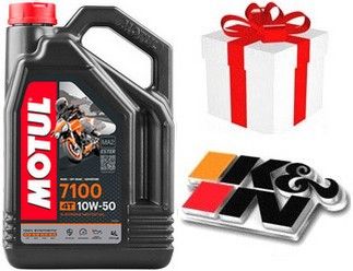 NOUVELLE MOTUL 7100 10W50 MA2 Huile Moto 4T 100% synth�se 4 Litres + Filtre KN ou produit d`entretien + PORT OFFERT 104098