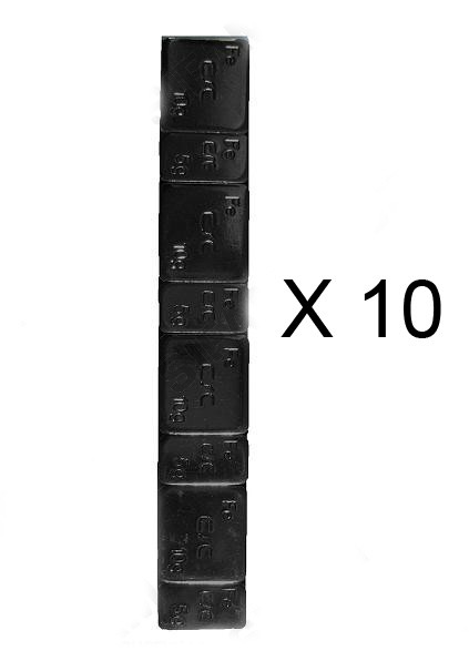 10 MASSES D EQUILIBRAGE AUTOCOLLANTES NOIRES 60 GRAMMES (WGT60BK)