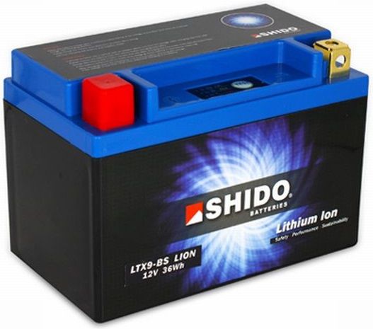 BATTERIE SHIDO LTX9-BS LITHIUM ION 0.78kg !! = YTX9-BS KAWASAKI 600 ZX6R 1998-2015