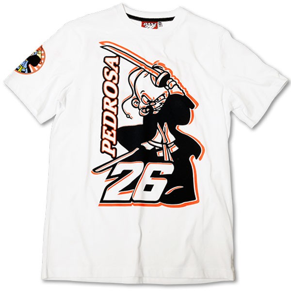 MOTO GP T-shirt Homme Officiel PEDROSA 26 BLANC*