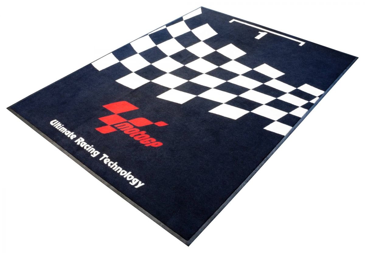 TAPIS MOTO GP BLEU GARAGE PADDOCK ATELIER SHOWROOM* 180x103 MGPMAT19