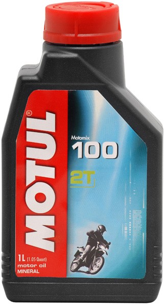 Huile Motul 100 Motomix Min�rale 2 temps 1 Litre 104024