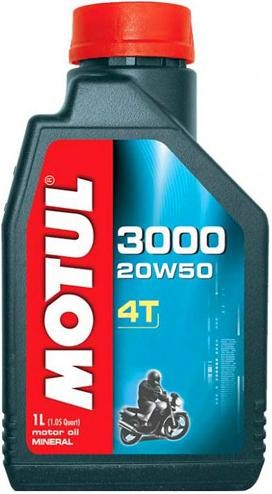 MOTUL 3000 huile moto 4T 20w50 Min�rale 1 Litre 107318
