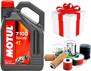 MOTUL 7100 10W30 Huile Moto 4T 100% synth�se 4 Litres + FILTRE ET PORT OFFERT 104090