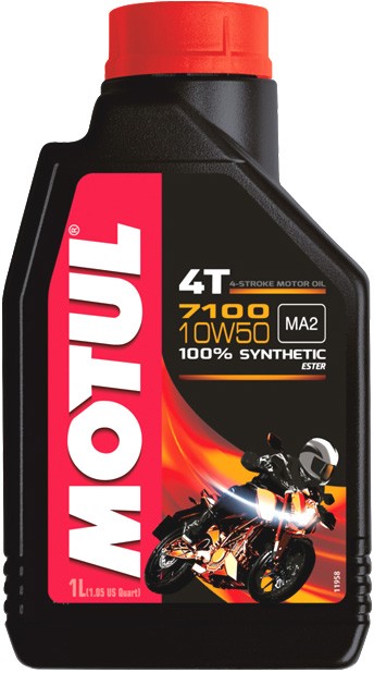 NOUVELLE MOTUL 7100 10W50 MA2 huile moto 4T 100% Synth�se 1 Litre (104097)