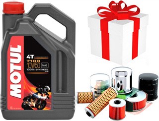NOUVELLE MOTUL 7100 10W50 MA2 Huile Moto 4T 100% synth�se 4 Litres + FILTRE ET PORT OFFERT 104098