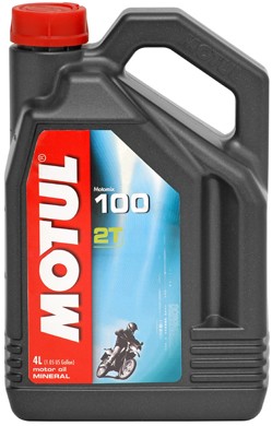 Huile Motul 100 Motomix Min�rale 2 temps 4 Litres 104025