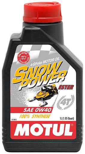 MOTUL HUILE POUR MOTO NEIGE SNOW POWER 4T SAE 0w40 100% synthèse Ester - 60° 1 Litre 101230 MOTUL HUILE POUR MOTO NEIGE SNOW POWER 4T SAE 0w40 100% synthèse Ester - 60° 1 Litre 101230