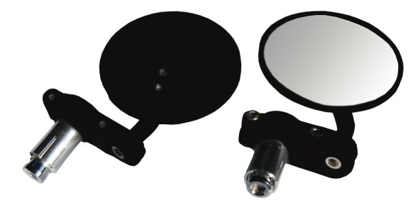 RETROVISEUR VINTAGE CAFE RACER EMBOUT DE GUIDON NOIR (La paire)* MRU025