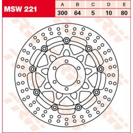 DISQUE DE FREINS AVANT SERIE ORO 78B408A2 YAMAHA 850 TRX 1995-2000 TRW MSW221
