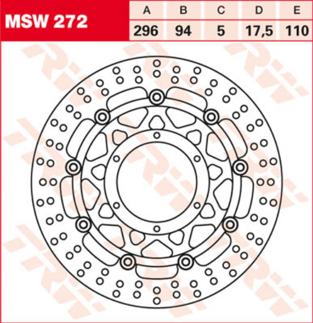 TRW DISQUE DE FREIN AVANT 296 mm MSW272 HONDA CBF 1000 ABS 2006-2016