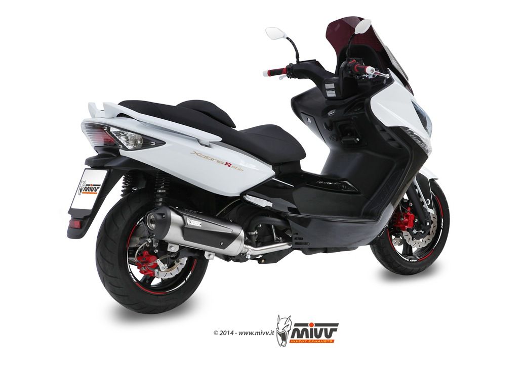 MIVV LIGNE COMPL�TE INOX BROSSE / ABS NOIR KYMCO 500 XCITING 2005-2012