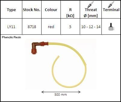 NGK Faisceau 500mm Antiparasite Standard LY11 coud� 90� prise sur filetage (2)