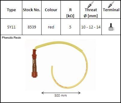 NGK Faisceau 500mm Antiparasite Standard SY11 droit prise sur filetage (2)